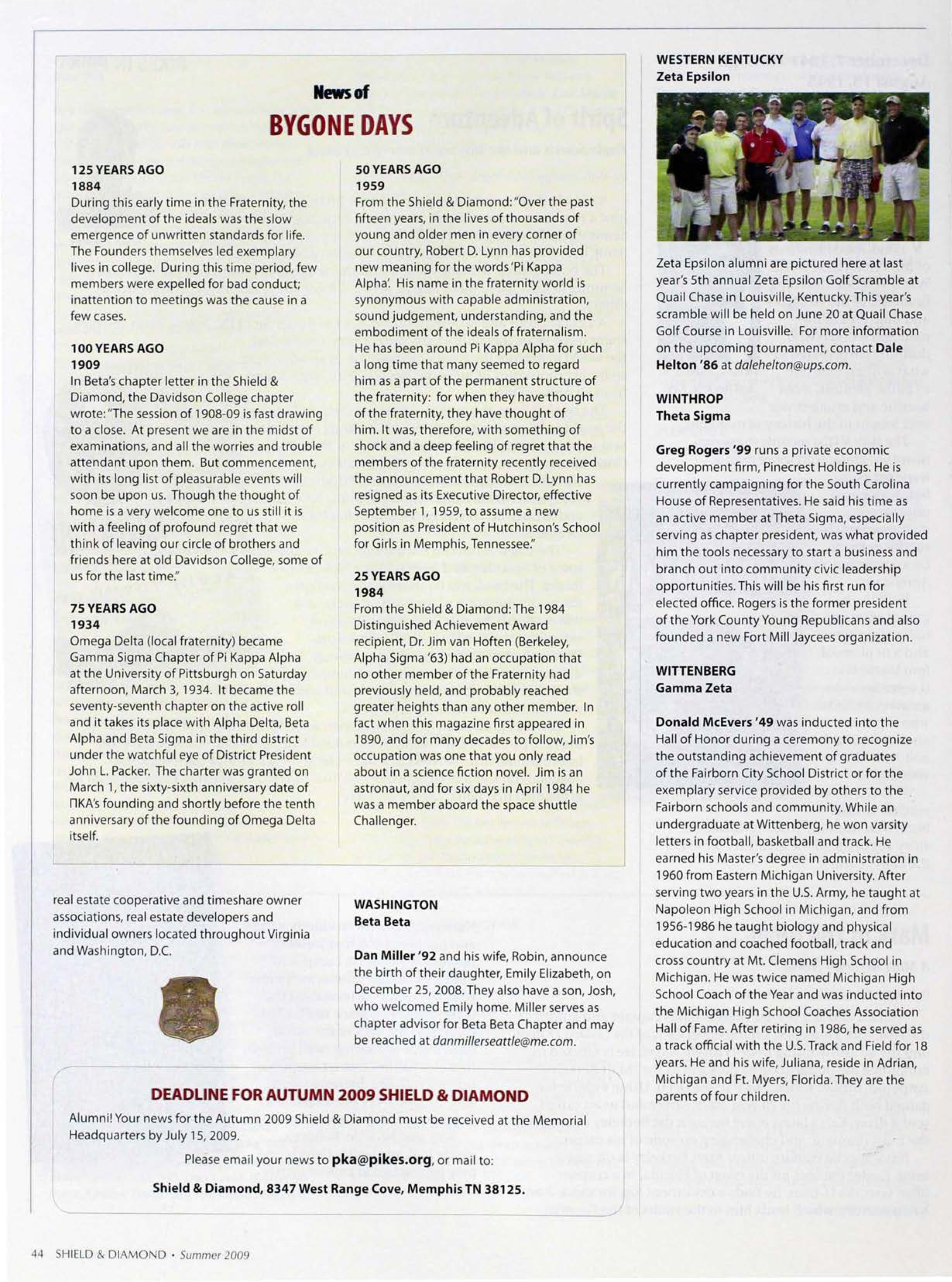 News of Bygone Days, Summer 2009